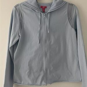 JJill Women Hoodie Size Med Light Blue Color Long Sleeve Full Zipper Activewear